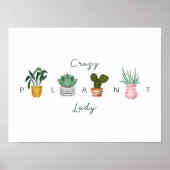 Crazy Plant Lady | Grafische Waterverf Potentiële  Poster (Voorkant)