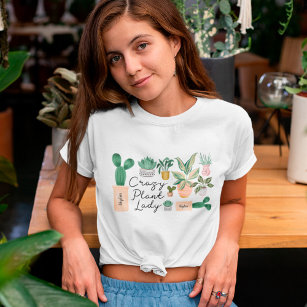 Crazy Plant Lady   Grafische Waterverf Potentiële  T-shirt