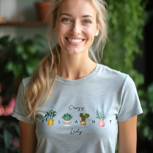 Crazy Plant Lady | Grafische Waterverf Potentiële  Tri-Blend Shirt