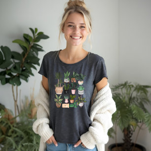Crazy Plant Lady   Grafische Waterverf Potentiële  Tri-Blend Shirt