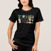 Crazy Plant Lady | Grafische Waterverf Potentiële  Tri-Blend Shirt (Voorkant)