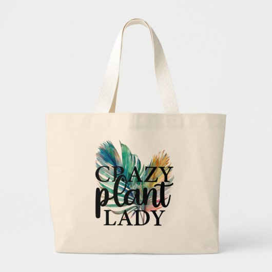 Crazy Plant Lady Grote Tote Bag (Voorkant)