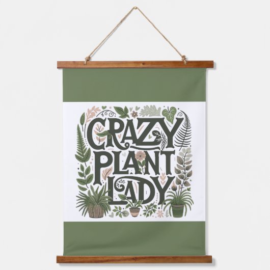 Crazy Plant Lady Hangend Wandkleed (Voorkant)