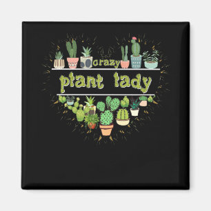 Crazy Plant Lady Heart Cactus Magneet