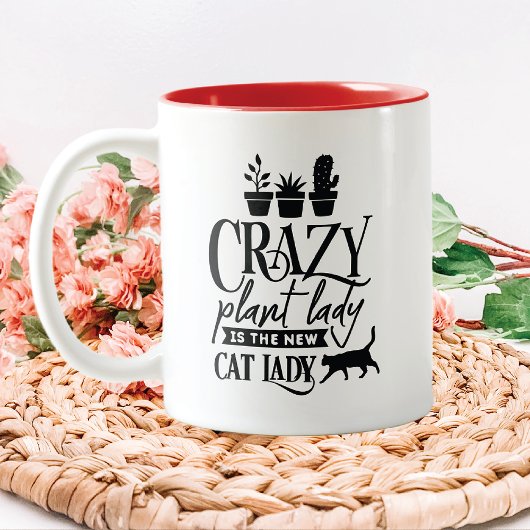 Crazy Plant Lady is de nieuwe Cat Lady Tweekleurige Koffiemok