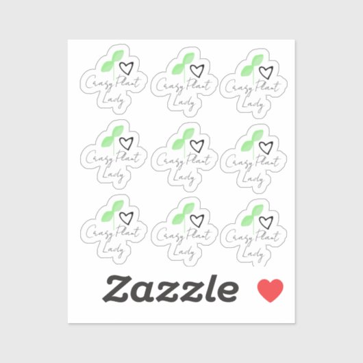 Crazy Plant Lady Leaf Hart Script Sticker (Vel)