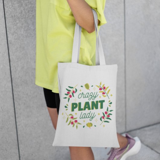 Crazy Plant Lady Lettering Canvas tas