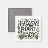 Crazy Plant Lady Magneet (Voorkant / Achterkant)