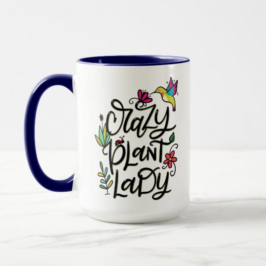 Crazy Plant Lady, met de hand geschreven Mok (Links)