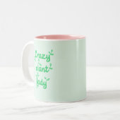 Crazy Plant Lady Mok - Groen op pasteelgroen (Voorkant links)