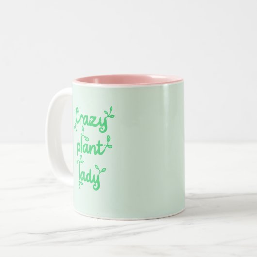 Crazy Plant Lady Mok - Groen op pasteelgroen (Voorkant links)