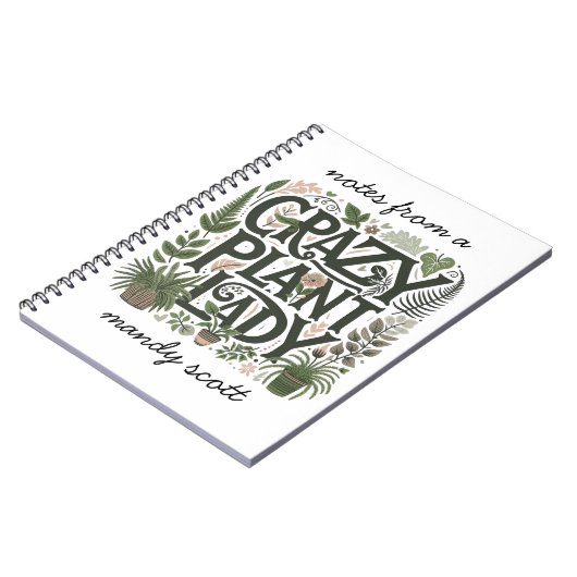 Crazy Plant Lady Personalized Notitieboek (Linkerzijde)