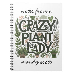 Crazy Plant Lady Personalized Notitieboek