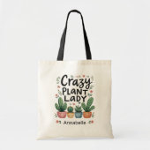 Crazy Plant Lady Personalized Tote Bag (Voorkant)