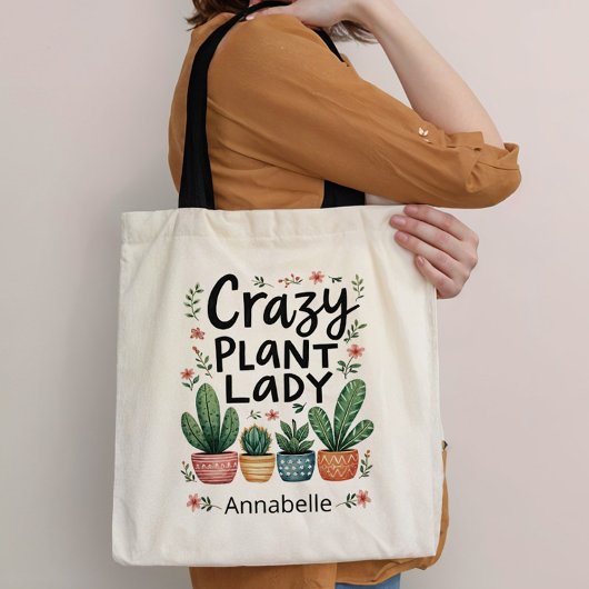 Crazy Plant Lady Personalized Tote Bag