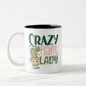 Crazy Plant Lady Personalized Tweekleurige Koffiemok (Links)