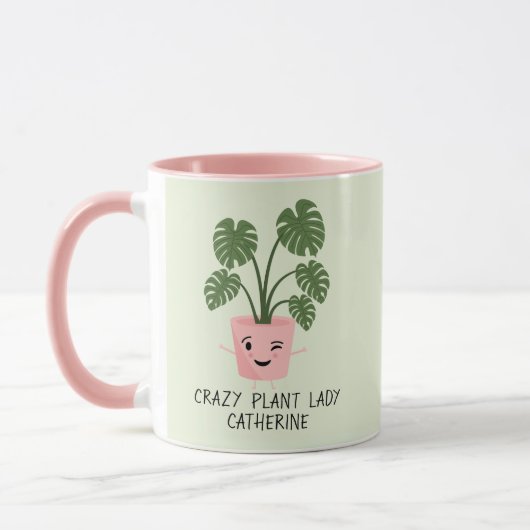 Crazy Plant Lady Plant Lover Gepersonaliseerd Mok (Links)