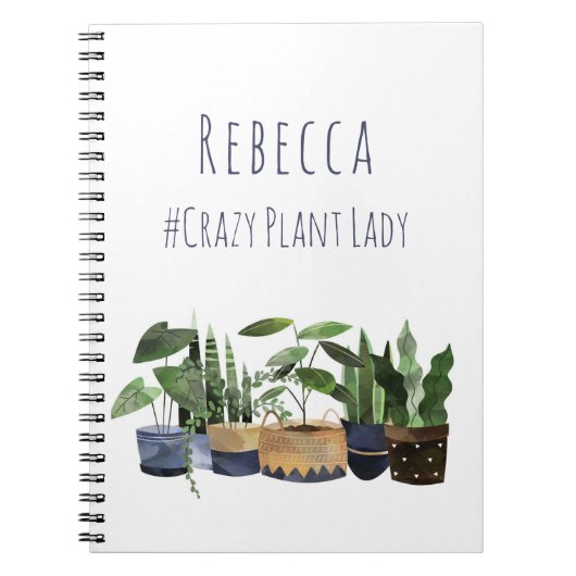 Crazy Plant Lady Pot Plant |Cactus Garden Notitieb Notitieboek (Voorkant)