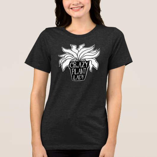 Crazy Plant Lady Potted Houseplant Tri-Blend Shirt (Voorkant)