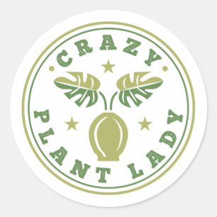 Crazy Plant Lady Ronde Sticker