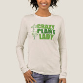 Crazy Plant Lady Schattige Lange Mouw Vrouwen Tri-Blend Shirt (Voorkant)
