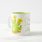 Crazy Plant Lady Schattigee Cartoon Cactus Tweekleurige Koffiemok (Voorkant links)