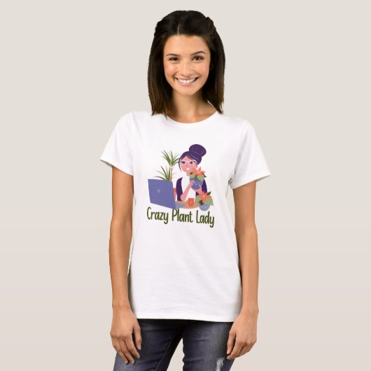 Crazy Plant Lady T-Shirt (Voorkant volledig)