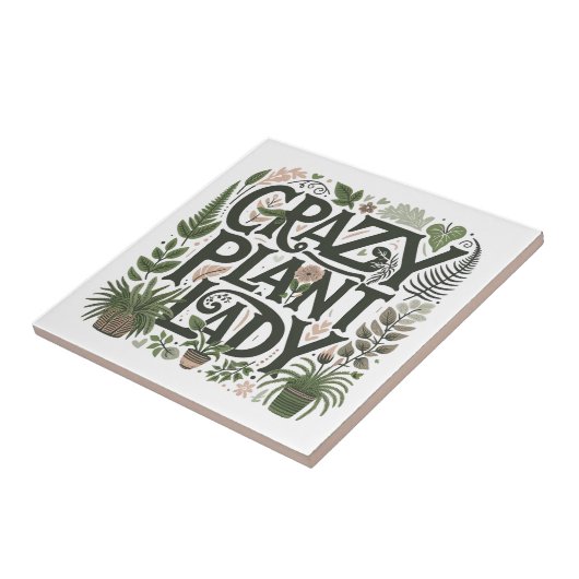 Crazy Plant Lady Tegeltje (Zijkant)