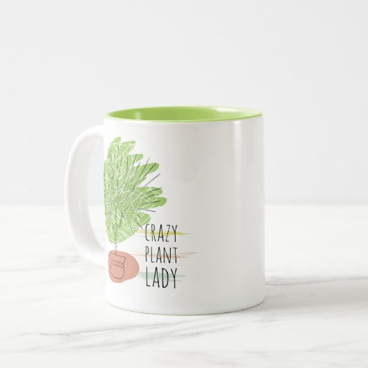 Crazy Plant Lady Tweekleurige Koffiemok (Voorkant links)