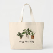 Crazy Plant Lady Waterverf Houseplanten Grote Tot Grote Tote Bag (Voorkant)