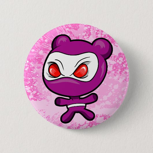 Crazy Polar Beer Warrior Ninja Button (Voorkant)