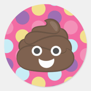 Crazy Polka Dot Poo Emoji Stickers