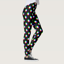 Crazy Polka Dots Grotere Custom Background Black Leggings