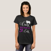 Crazy Pomeranian Lady Funny White Pomeranian Spitz T-shirt (Voorkant volledig)