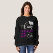 Crazy Pomeranian Lady Funny White Pomeranian Spitz Trui (Voorkant volledig)