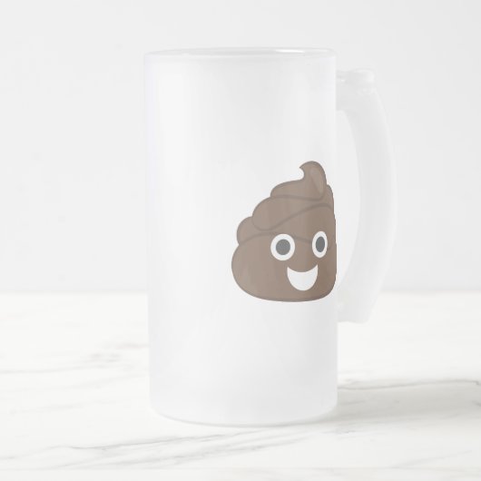 Crazy Poop Emoji Matglas Bierpul (Voorkant rechts)