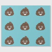 Crazy Poop Emoji Wrapping Paper (blauwgroen) Cadeaupapier (Vlak)