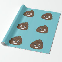 Crazy Poop Emoji Wrapping Paper (blauwgroen)