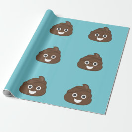 Crazy Poop Emoji Wrapping Paper (blauwgroen) Cadeaupapier