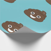 Crazy Poop Emoji Wrapping Paper (blauwgroen) Cadeaupapier (Hoek)