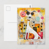 Crazy Pop-Art Dog Portrait Briefkaart (Voorkant / Achterkant)