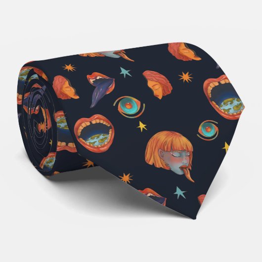 Crazy Pop Art Stropdas (Opgerold)