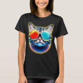 Crazy Psychedelic Psychonaut Kitty Cat Logo White T-shirt (Voorkant)