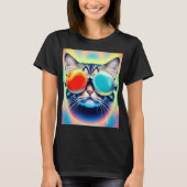 Crazy Psychedelic Psychonaut Kitty Cat White T-shirt (Voorkant)