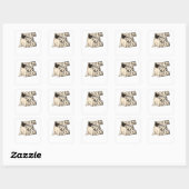 Crazy Pug Dude Vierkante Sticker (Vel)