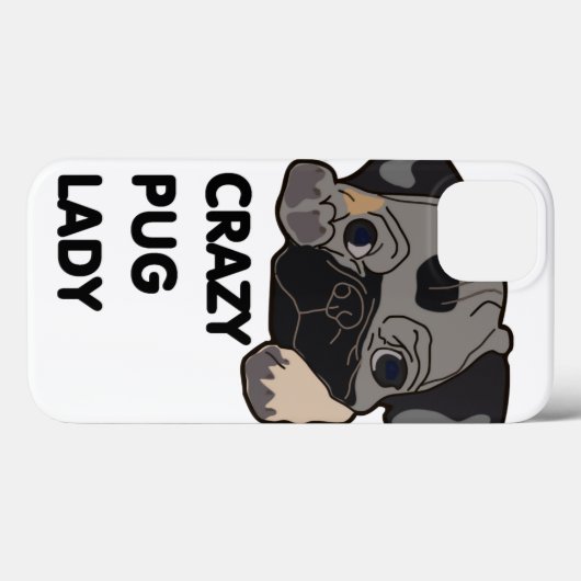 Crazy Pug Lady Case-Mate iPhone Case (Achterkant (horizontaal))