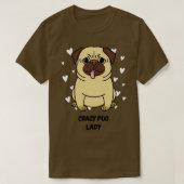 Crazy Pug Lady T-shirt (Design voorkant)