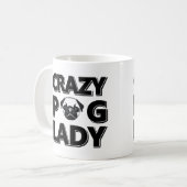 Crazy Pug Lady Typography Graphics Mok (Voorkant links)