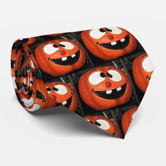 Crazy Pumpkin Halloween Stropdas (Opgerold)