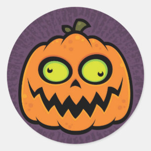 Crazy Pumpkin Ronde Sticker